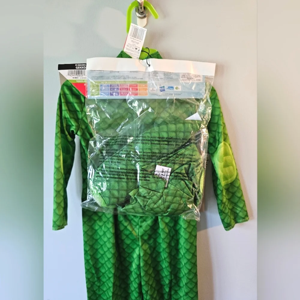 NWT-PJ Masks-Gekko-Toddler Boy-Halloween Costume-Size 2T-Green - Picture 2 of 3